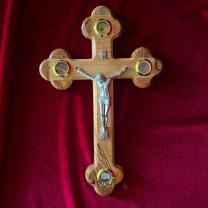 Genuine olive wood Orthodox cross from the Holy Land